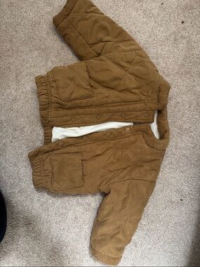 Kids Quilted Brown Jacket - Cozy Puffer Style